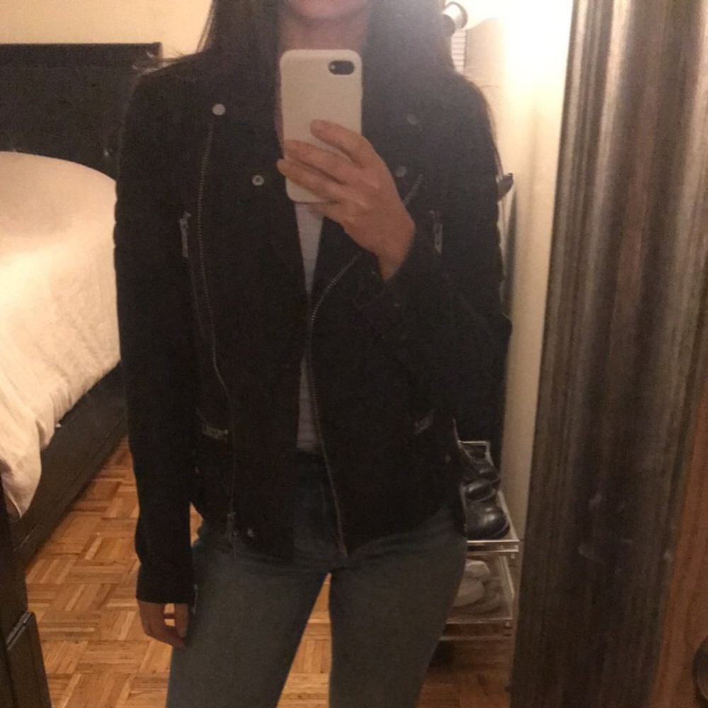 All Saints Huxley Leather Biker Jacket size 4